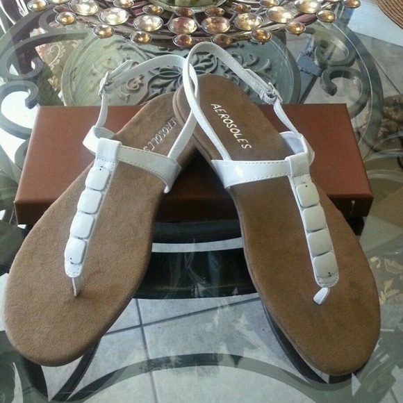 AEROSOLES WOMEN WHITE SANDALS - Picture 4 of 6